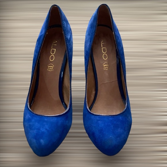 🎉HP 4X!🎉GUC SIZE 7.5 ALDO Cobalt Blue 4” Heels - Picture 1 of 7